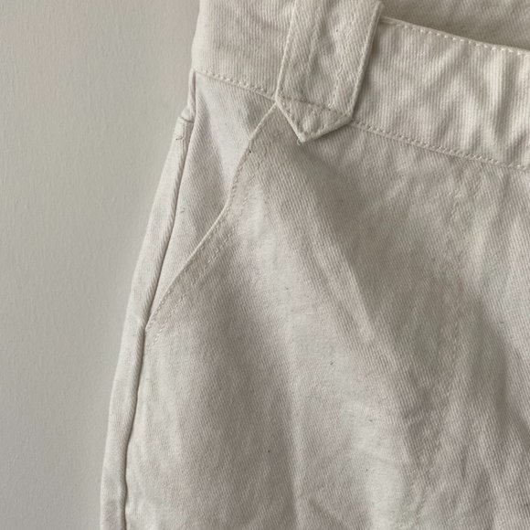 White Cotton Wide Leg Jeans - Picture 4 of 5